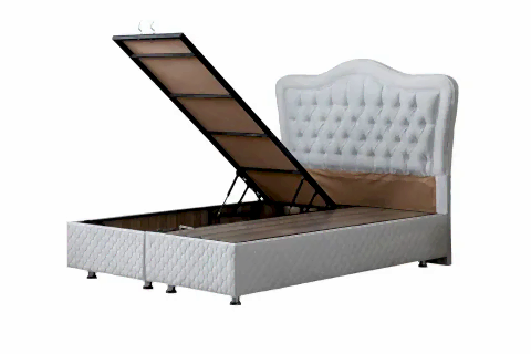 CAMELLİ BAZA BAŞLIK VE DELÜX YATAK SETİ, BEYAZ, 90X190