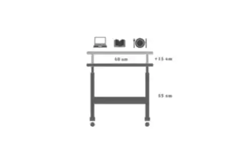 YÜKSEKLİK AYARLI LAPTOP SEHPASI, ANTRASİT, 60X40