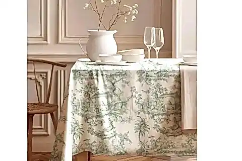 YEŞİL PANORAMA PAMUK MASA ÖRTÜSÜ, 100X100 CM