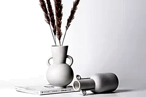 İSKANDİNAV ANTİK VAZO SETİ, BEYAZ