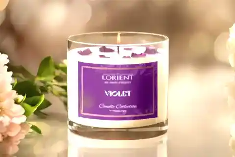 LORİENT VIOLET GARDENYA ISPARTA GÜLÜ KASE SOYA MUM, 220 GR