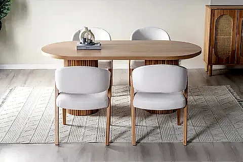 NİKE BOHEM MASİF AHŞAP YEMEK MASA TAKIMI