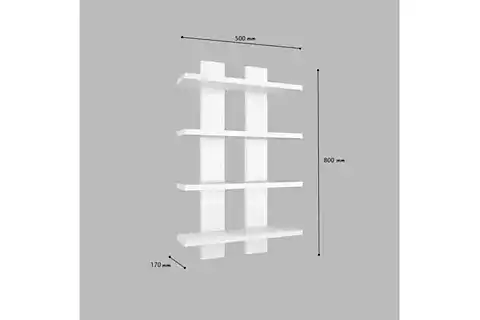 NERGİS DUVAR RAFI, DÖRTLÜ, BEYAZ