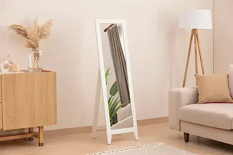 DFN WOOD AYAKLI BOY AYNASI, BEYAZ, 140X40