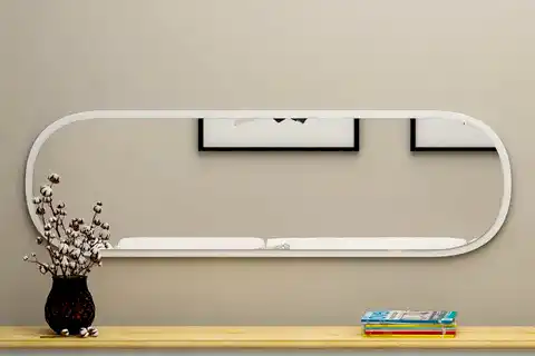 CEOS DEKORATİF SALON KONSOL AYNASI, BEYAZ, CSS03