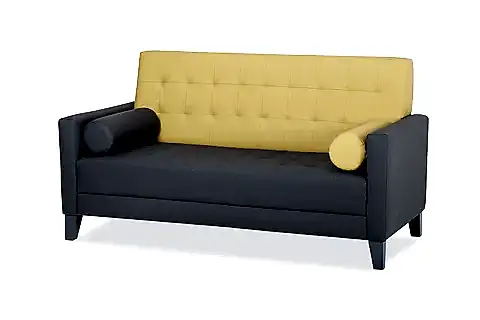 SİLVER SUNİ DERİLİ KANEPE, ÜÇLÜ, SARI ANTRASİT