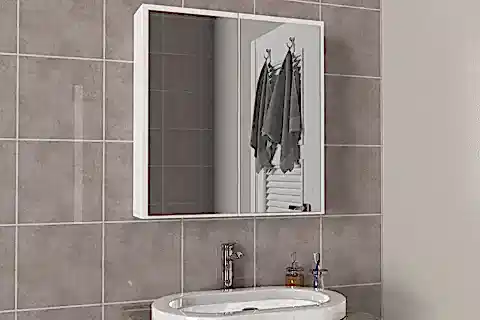 DORPEK PRİYA ÇOK AMAÇLI BANYO DOLABI, AYNALI, BEYAZ