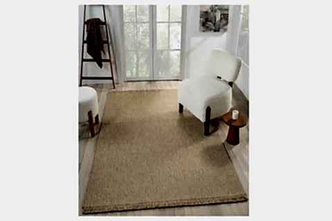 QUEEN JÜT HASIR GÖRÜNÜMLÜ DOKUMA HALI, BEJ, 80X150, 670