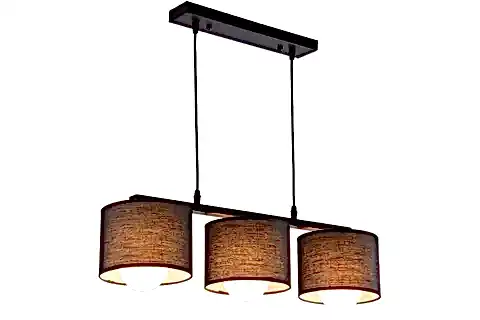 SILA KUMAŞ BAŞLIKLI SIRALI ÜÇLÜ SİYAH AVİZE