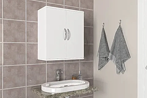 DORPEK RAVİ ÜST BANYO DOLABI, BEYAZ