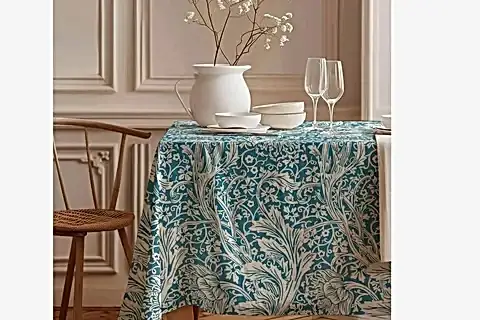 MAVİ BAHAR PAMUK MASA ÖRTÜSÜ, 100X100 CM