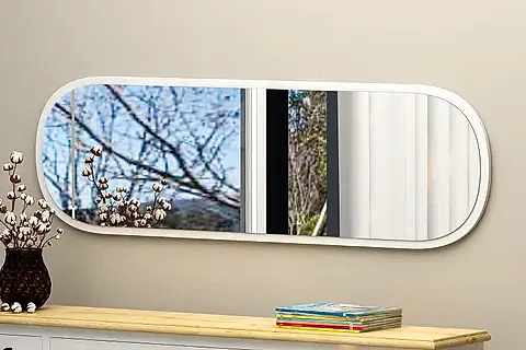 CEOS DEKORATİF SALON KONSOL AYNASI, BEYAZ, CSS03