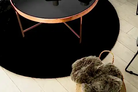 TAPPETO REX TAVŞANI YUVARLAK POST HALI, SİYAH, 80X80