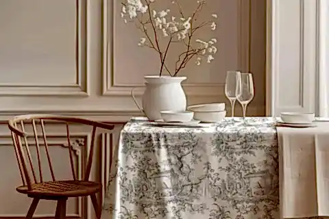 GRİ ZARAFET PAMUK MASA ÖRTÜSÜ, 100X100 CM