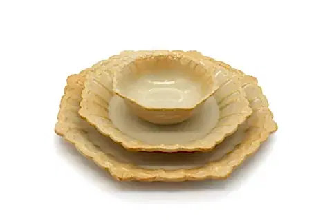 CORİNTH YEMEK TAKIMI, ÜÇLÜ SET, 1 KİŞİLİK, KOTON KREM