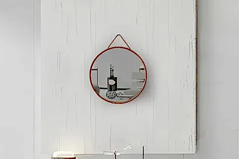 MİRORA YUVARLAK DEKORATİF DUVAR AYNASI, MEŞE, 48 CM