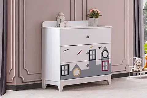 CİTY ŞİFONYERİ, GRİ, 3 ÇEKMECELİ