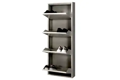 TUBİHOME METAL AYAKKABILIK, 4 BÖLMELİ, KREM