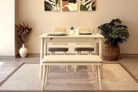 VİNA MİNİ AÇILIR MUTFAK MASA TAKIMI, SEDEF KREM KREM