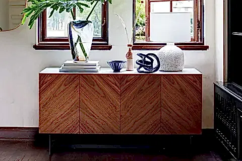 LİVİRA MERMER TABLALI AHŞAP KONSOL, KAHVERENGİ