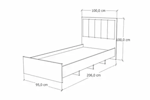 ZİTA KARYOLA VE BAŞLIK,  90X90 CM