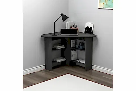 CORNER KÖŞE RAFLI ÇALIŞMA BİLGİSAYAR MASASI, ANTRASİT