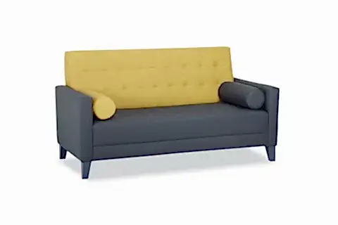 SİLVER SUNİ DERİLİ KANEPE, ÜÇLÜ, SARI ANTRASİT