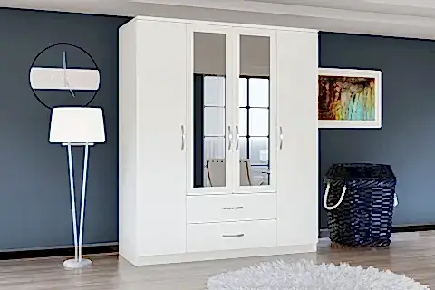 METALİA ESİL AYNALI GARDIROP, 4 KAPI 2 ÇEKMECELİ