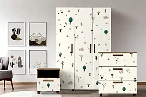 LEVA JUNGLE GARDIROP, ATLANTİK BEYAZ, 3 KAPAKLI