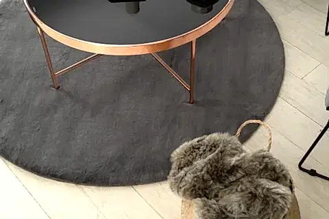 TAPPETO REX TAVŞANI YUVARLAK POST HALI, ANTRASİT, 80X80