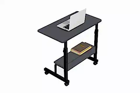 YÜKSEKLİK AYARLI RAFLI LAPTOP SEHPASI, ANTRASİT, 70X40