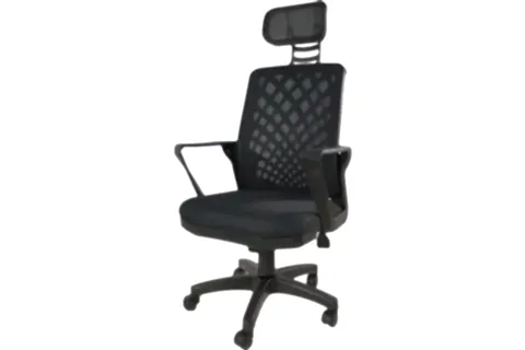 AMARA FİLELİ BAŞLIKLI OFİS SANDALYESİ, SİYAH