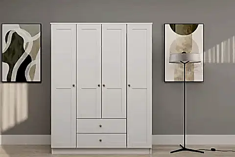 SPRİNG GARDIROP, 4 KAPAKLI, 2 ÇEKMECELİ, 140X50X180 CM