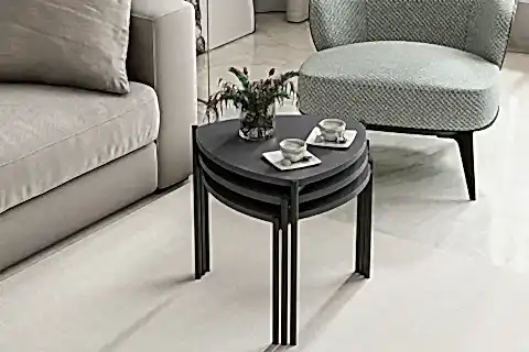 MİNAR LENNY ZİGON SEHPA, ÜÇLÜ, ANTRASİT