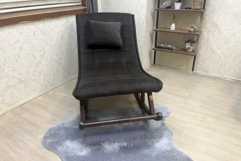 MİSKİN SALLANAN SANDALYE, ACI KAHVE, AHŞAP, CEVİZ