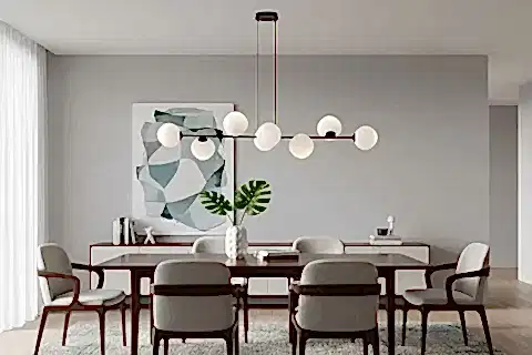 BAŞAK SEKİZLİ AVİZE, BEYAZ CAMLI