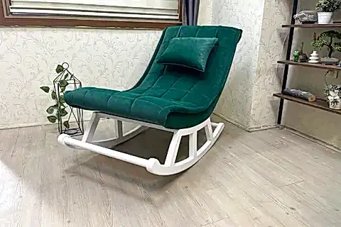 MİSKİN SALLANAN SANDALYE, YEŞİL, AHŞAP, LAKE AYAK
