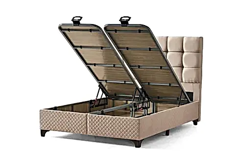 ASTRA BAZA BAŞLIK YATAK SETİ, KAHVE, 150X200