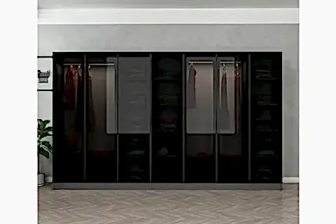 KALE DOLAP, 7 CAM KAPAKLI, ANTRASİT SİYAH, 210 CM