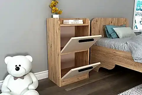 LUSES GENÇ ODASI KOMODİN, ATLANTİK ÇAM BEJ, 2 ÇEKMECELİ