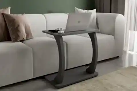 HULK TEKERLEKLİ GENİŞ YAN SEHPA, ANTRASİT