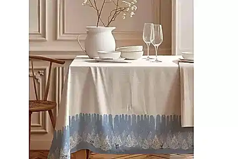 KIŞ MASALI PAMUK MASA ÖRTÜSÜ, 100X100 CM