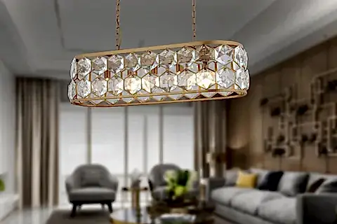 ROMAN BEŞLİ SIRALI KRİSTALLİ AVİZE, ESKİTME