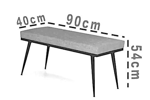 MİA PUF METAL AYAK, GRİ
