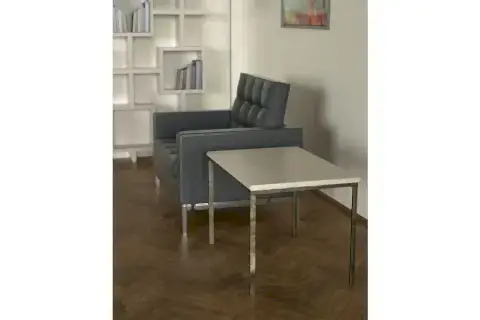 SHİNY YAN SEHPA, ESKİTME PİRİNÇ AYAK, BEJ MERMER TABLA