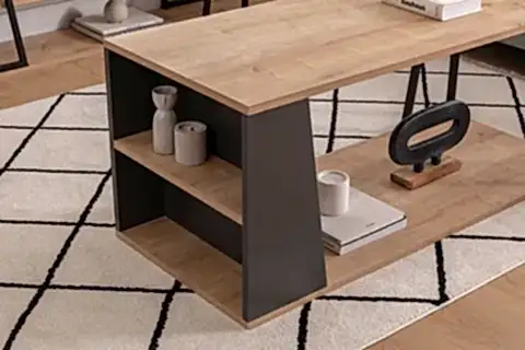 LİSSA RAFLI ORTA SEHPA, SAFİR MEŞE SİYAH