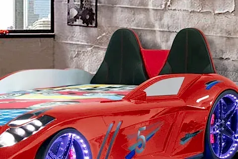 JAGUAR ARABALI YATAK FULLLEDLİ KOLTUKLU, KIRMIZI, 90X190