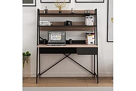 ARTE METAL AYAKLI ÇALIŞMA MASASI, CEVİZ SİYAH