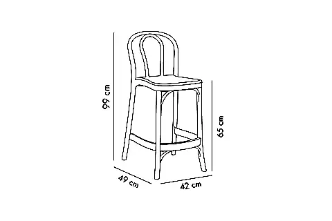TETRA BAR SANDALYESİ, SİYAH, 65