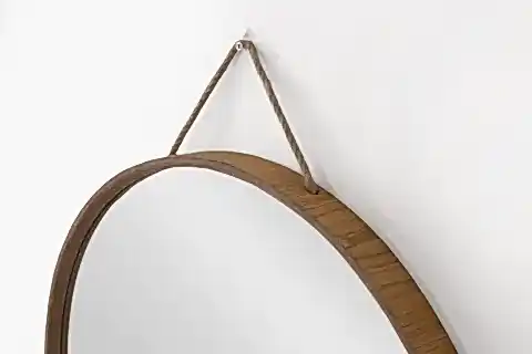 MİRORA YUVARLAK DEKORATİF DUVAR AYNASI, MEŞE, 48 CM